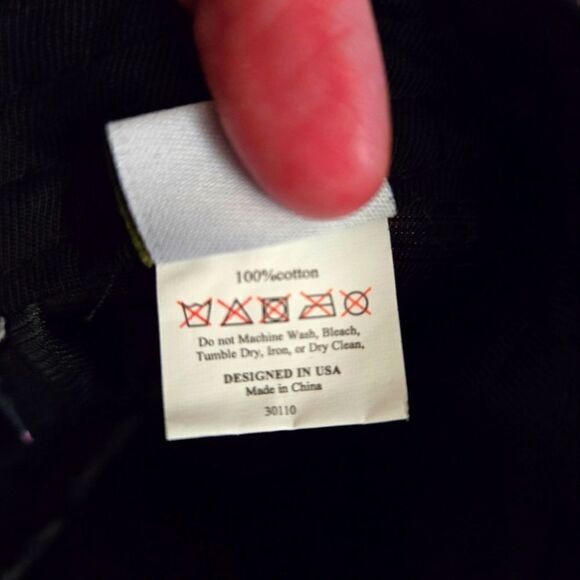 NWOT OLIVE & PIQUE BLACK FLORAL CAP/HAT 100% COTTON OSFM - Picture 5 of 5